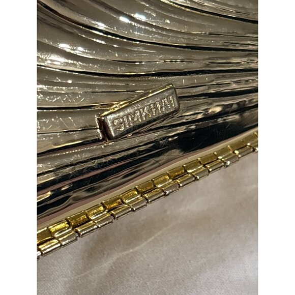 Bridget Oyster Shell Clutch in Gold Womens Bag Shoulder - Picture 10 of 14